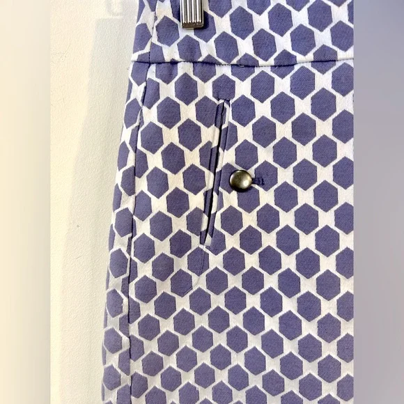 LAST CHANCE Ann Taylor Loft Purple Geometric Design Pencil Skirt size 0 - Picture 5 of 7